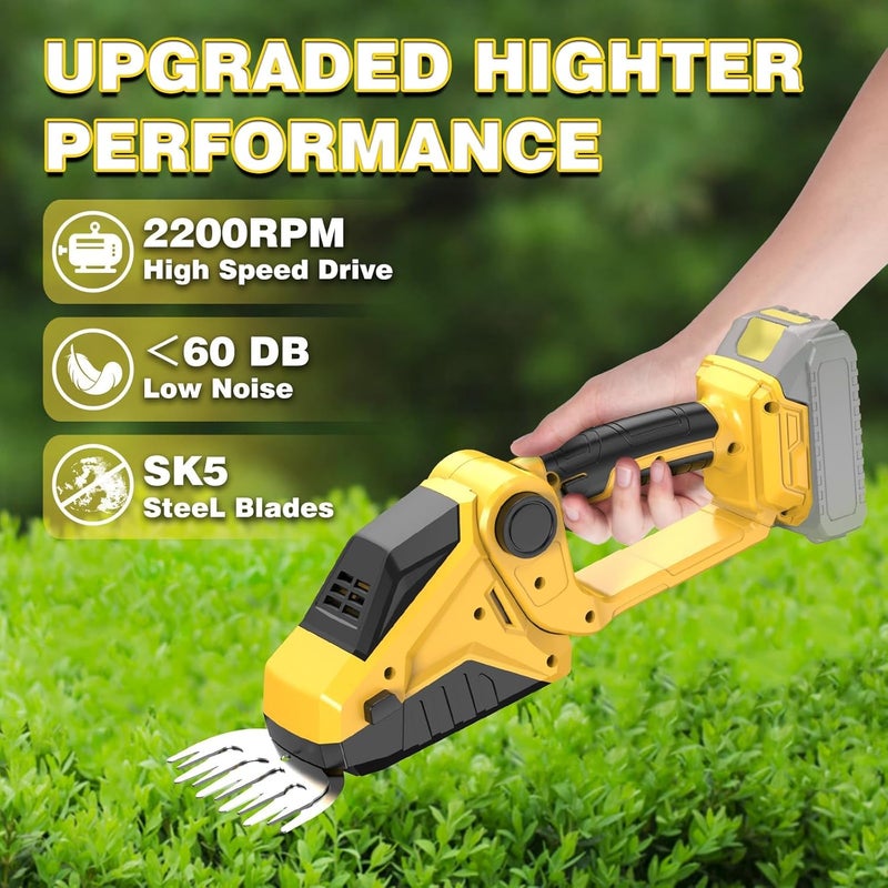 DEVTBLUN Cordless Hedge Trimmer for Dewalt 20V Battery(No Battery),2200RPM Cordless Mini Grass Shears,2 in 1 Handheld Electric Hedge Trimmer/Grass Cutter, Shrub Trimmer Bush Trimmer for Gardening,Lawn,Yard - Image 4